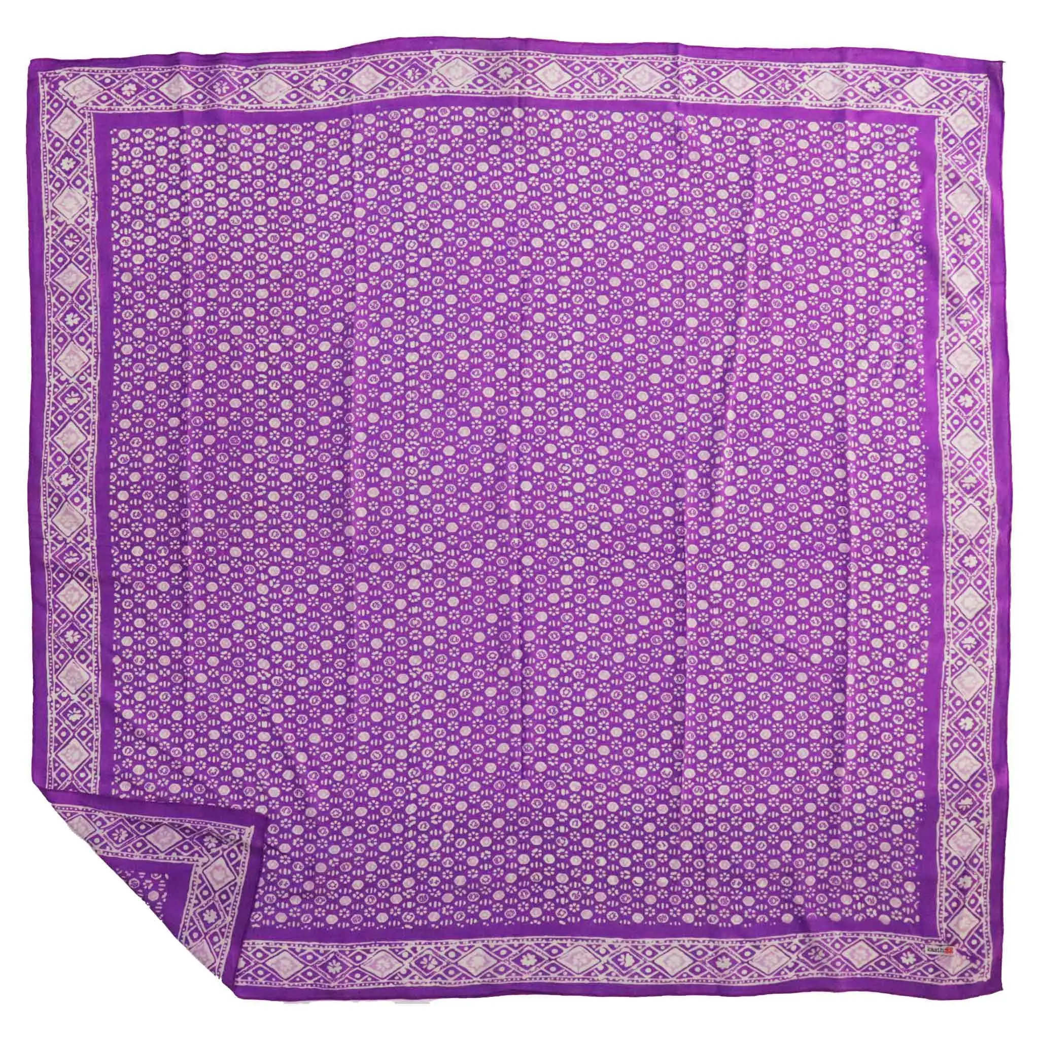 Large 39" Hand Dyed Batik Bandana, 100% Soft Cotton, Timeless Trace