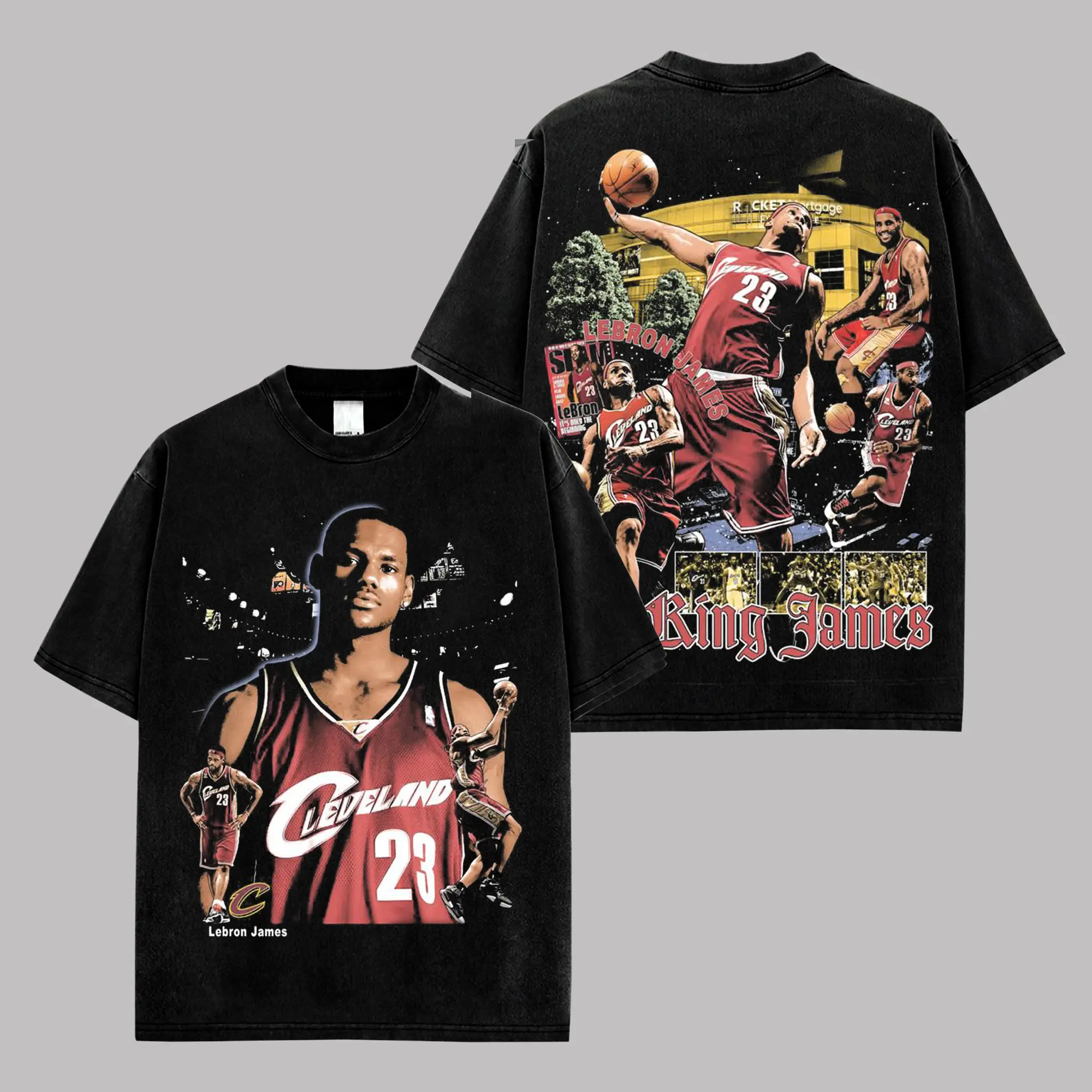 LeBron James Graphic Tee, King James Vintage Basketball Shirt, Retro Number 23 Streetwear T-Shirt, Cleveland Fans Unisex Oversized Tee, Trending Sports Gift for Men Women US