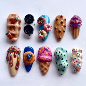 Sweet Treats Nails with Waffles Donuts Ice Cream and Sprinkles for a Fun Colorful and Deliciously Cute Dessert Inspired Look