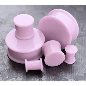 PAIR of Beautiful Lavender Solid Silicone Double Flare Plugs - Gauges 2g (6mm) up to 1" (25mm)!