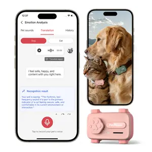 PetPhone for Dogs & Cats – 2-Way PetChat, AI Emontion Detection, Global GPS Tracker, Real-Time Tracking, Geofencing Alerts, Wellness Monitoring, IP67 Waterproof, Up to 5 Days, Gift for Pet Lovers