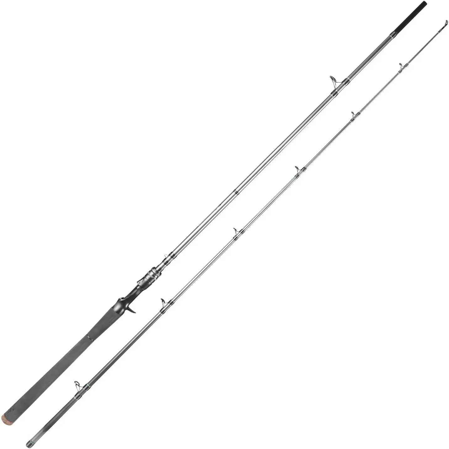 M1 Pike Baitcaster Rod for Big Game, Casting Rod with 30+24T Carbon Fiber, Heavy to Extra Heavy Power Fast Action Fishing Rod Seaguide RA Guides, Cork+EVA Handle, 2 count Baitcasting Rod