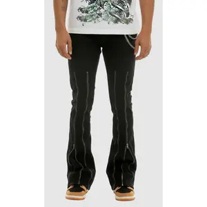 Zipper Skinny Flare Jeans