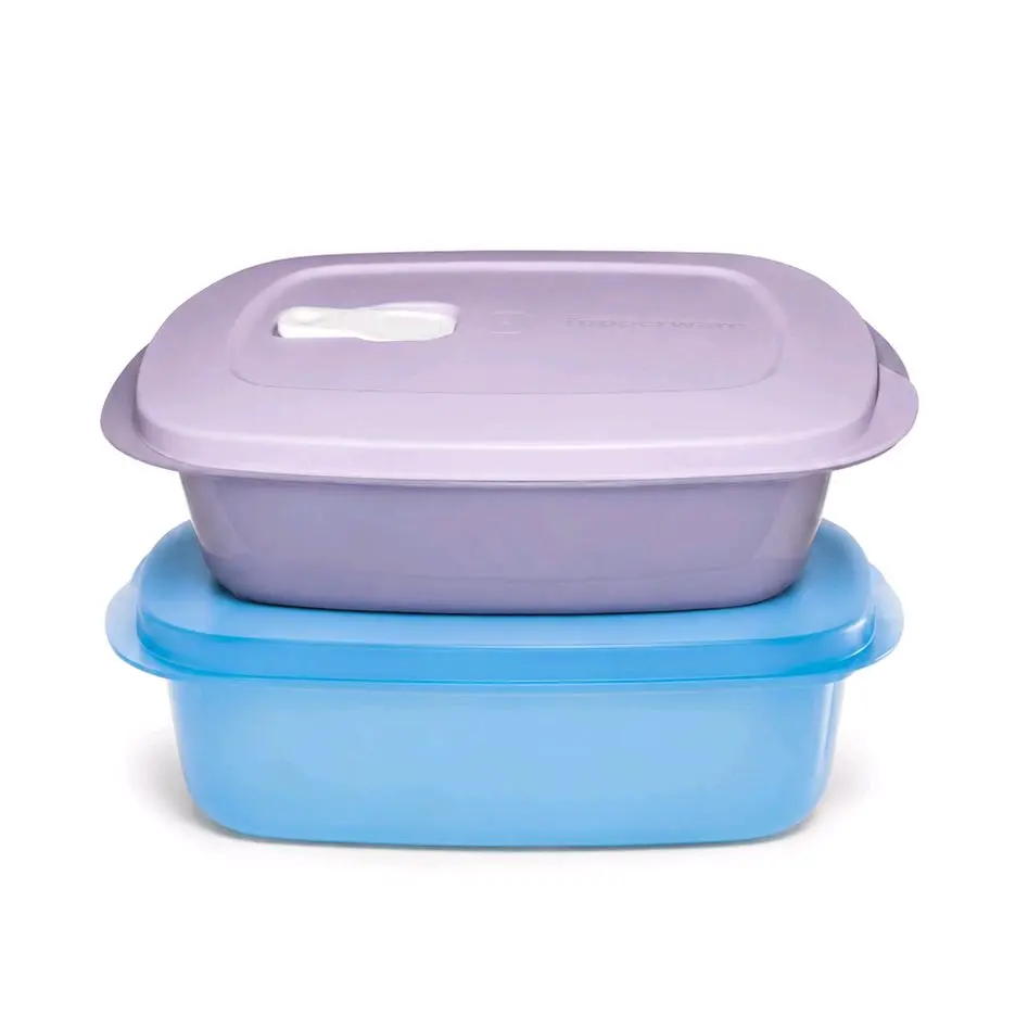 Tupperware Duo Microflash 1L - Microwave Safe Food Storage Containers with Lids - Durable  Clean High Temperature Resistant