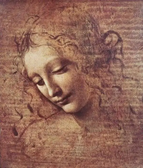Head of A Young Woman with Tousled Hair Poster Print by Leonardo Da Vinci - 8 x 10 in.