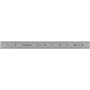 Mitutoyo 300 mm-12 in Tempered Stainless Steel Measuring Instrument, Satin Chrome Finish Steel Rule for Office Stationery & School Educational Supplies