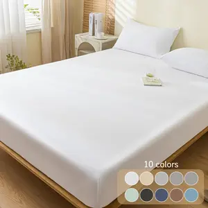 Solid Color Bedding Set, 2/3 Counts Including 1 Count Fitted Sheet & 1/2 Counts Pillowcase, Soft Comfortable Polyester Bedding Set for Bedroom, Guest Room, Apartment, School, Bed Sheets Set