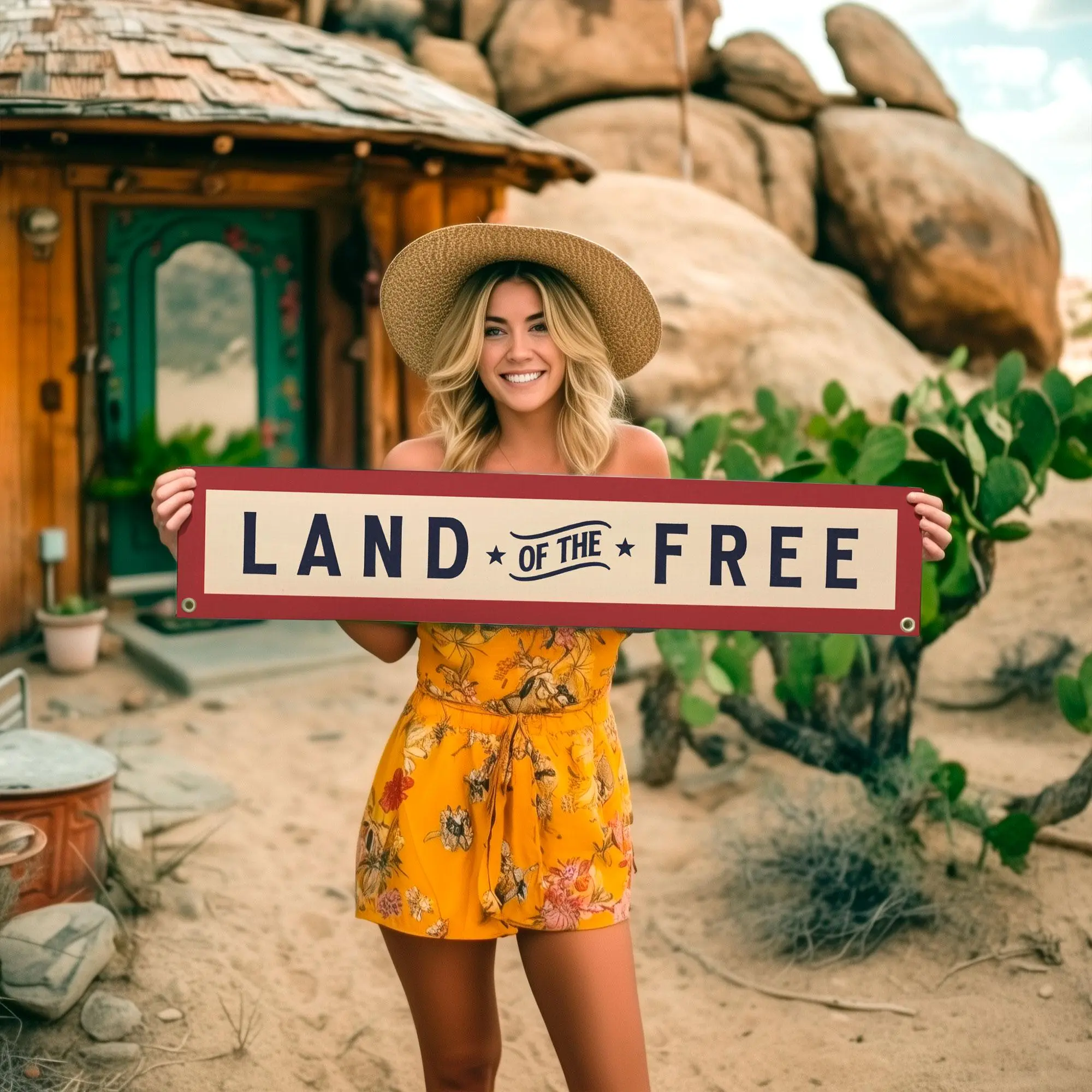 Land of the Free Felt Banner