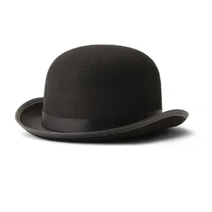 Black Bowler Derby Hat for Kids – Classic Costume Hat with Shiny Black Band - Perfect for Halloween, Fantasy Party & Birthday - Unisex Fashion