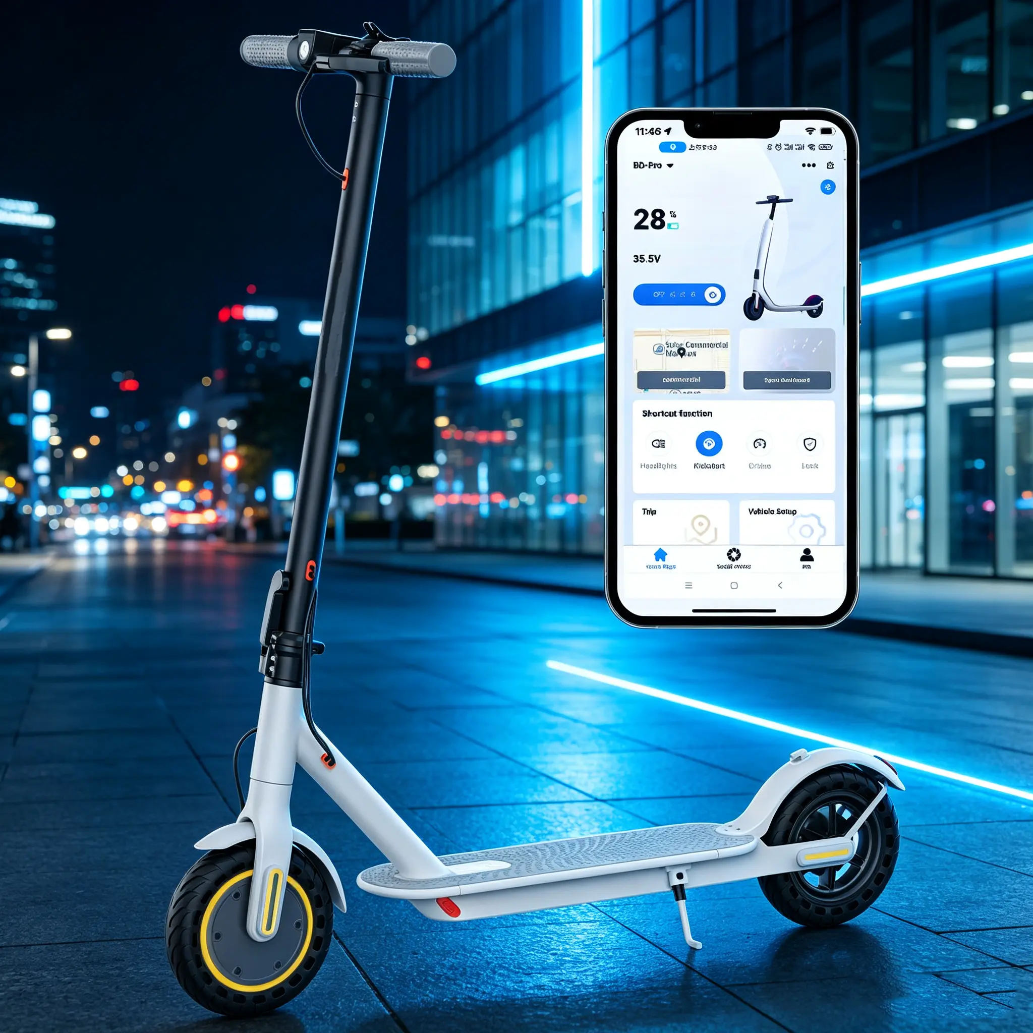 Adult 8.5in Electric Sport Scooter - 350W Motor, 19 MPH Speed, 15-22 Mi Range, 265 LBS Load Capacity, APP Control joy his electricscooter vol pam maximum tiktokshopbacktoschool