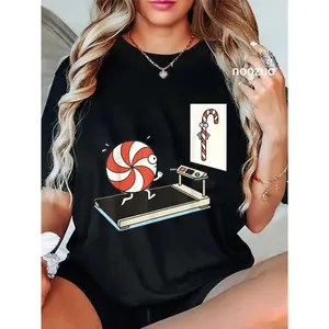 100% Cotton Funny Christmas Candy Cane Peppermint Candy Humor Jokes T-Shirt