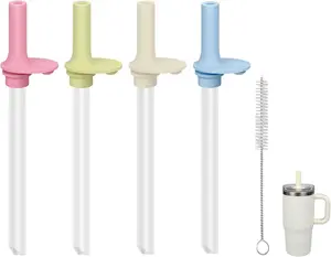Replacement Straws Compatible With YAYA 12oz My First Travel Tumbler, 4 Pack with 1 Brush (4 Colours)