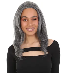 LUXLUXE Leal Curly Layered 18.5 in Long Half Wig Mix Human Hair and Synthetic Fibers, Multiple Shades of Multiple  Colors