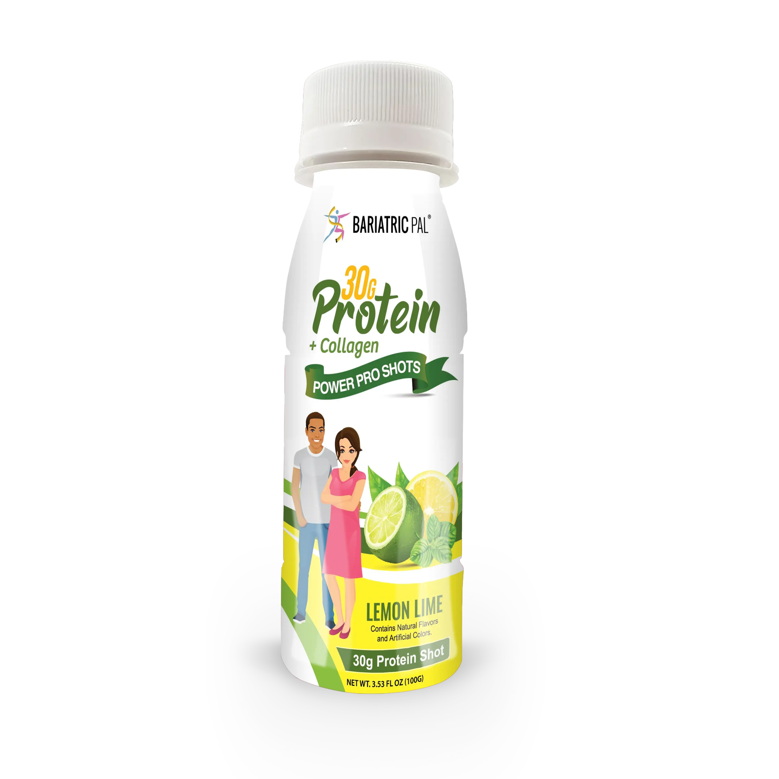 BariatricPal 30g Whey & Collagen Complete Protein Power Pro Shots - Lemon Lime