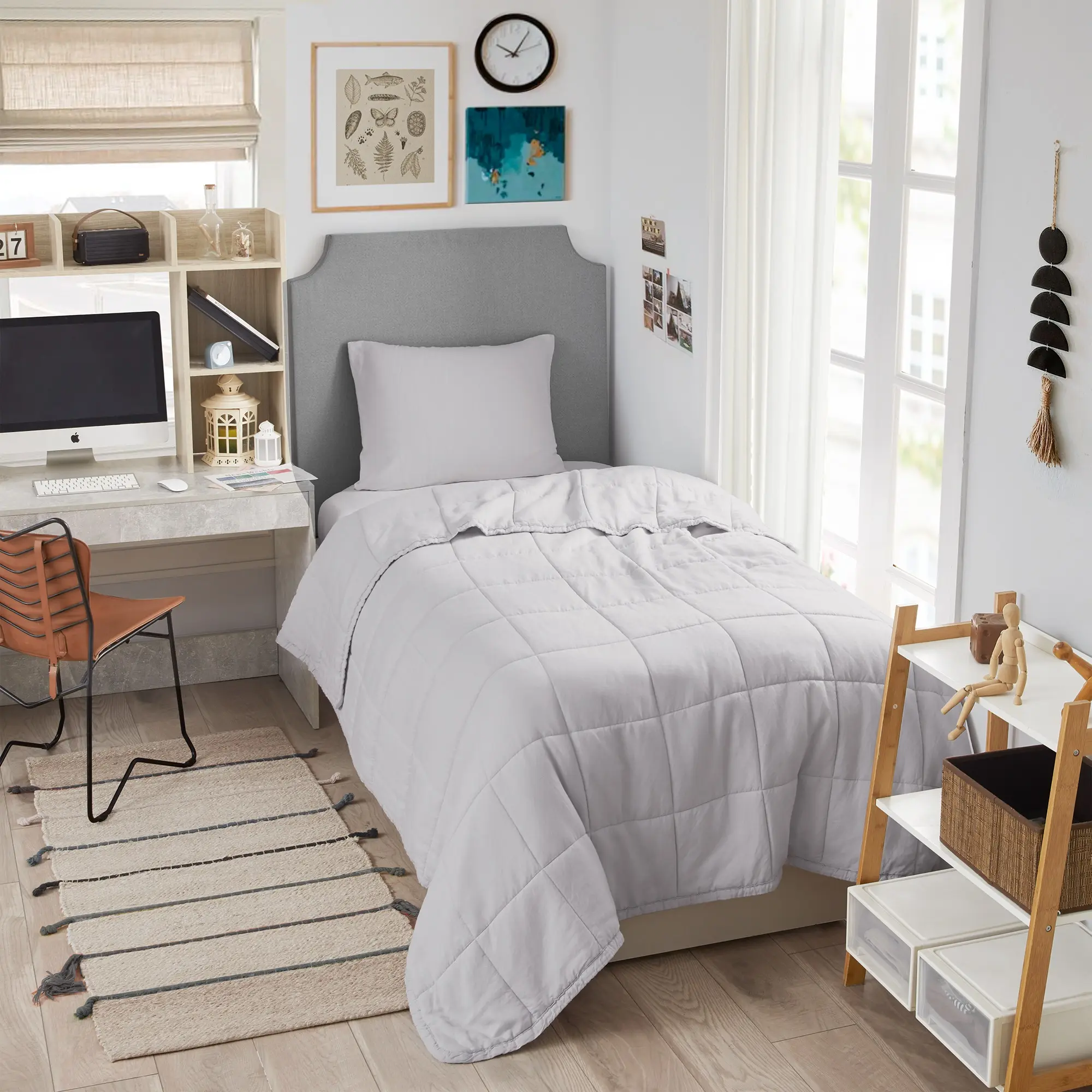 Dark Sky Reserve - Bamboo Linen Twin XL Comforter -  Portugal Made - Glacier Gray