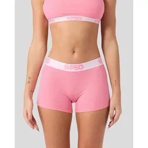 PSD Womens Baby Pink Rib Boy Short Underwear - Comfortable, Breathable, Ultra-light Fabric