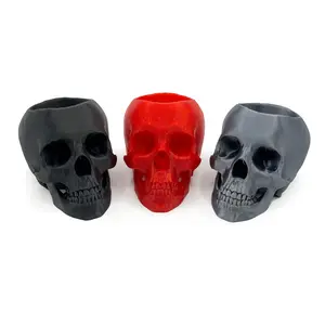 3D Printed Skull Pen Holder – Bookish Decor for Desk or Vanity | Fantasy-Inspired Organizer