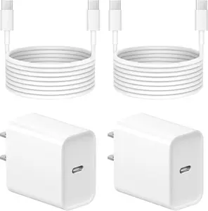 iPhone 17 16 15 Charger Fast Charging - 2 Pack 20W USB C Charger Block with 6FT Type C Cable Compatible with iPhone 17/17 Pro/17 Pro Max/Air/16/16e/15, iPad Pro, Air M3/M2/5/4, 11th/10th（White）