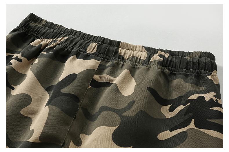 Men's Plain / Camo Print Letter Patched Drawstring Waist Cargo Shorts, Regular Fit Casual Comfortable Breathable Flap Pocket & Slant Pocket Design Shorts for Daily Wear, Men's Bottoms for All Seasons, Camouflage Shorts straight-leg pant