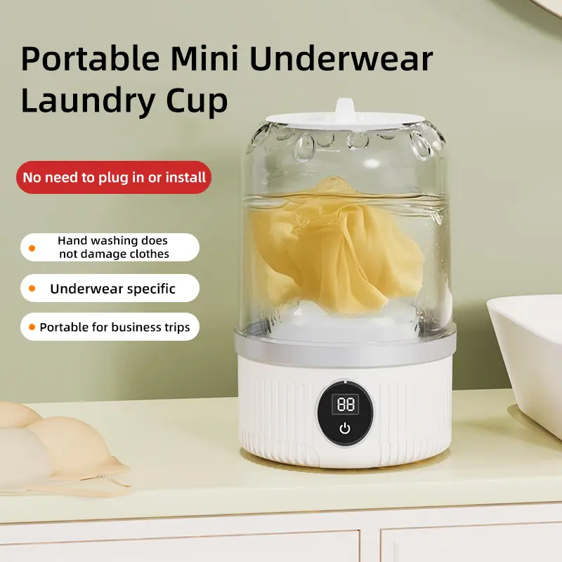 Laundry Cup,Portable Turbo Mini Washing Machine:Compact,Fast&Efficient Laundry Solution for Travel,Socks&Underwear-1.2L Capacity,Waterproof Design,Rechargeable &Handy for On-the-Go!Baby clothes,Makeup Brushes,Pet clothes,Powder puff,Fruit.