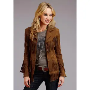 Women's Stetson Brown Suede Western Jacket w/ Fringe