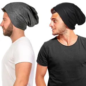 2-Pack Adjustable Silk Satin Bonnets, Heatless Bathroom Haircare Shower Caps for Adults, Elastic Fit, Smooth Fabric, Adjustable Band for Curly Hair