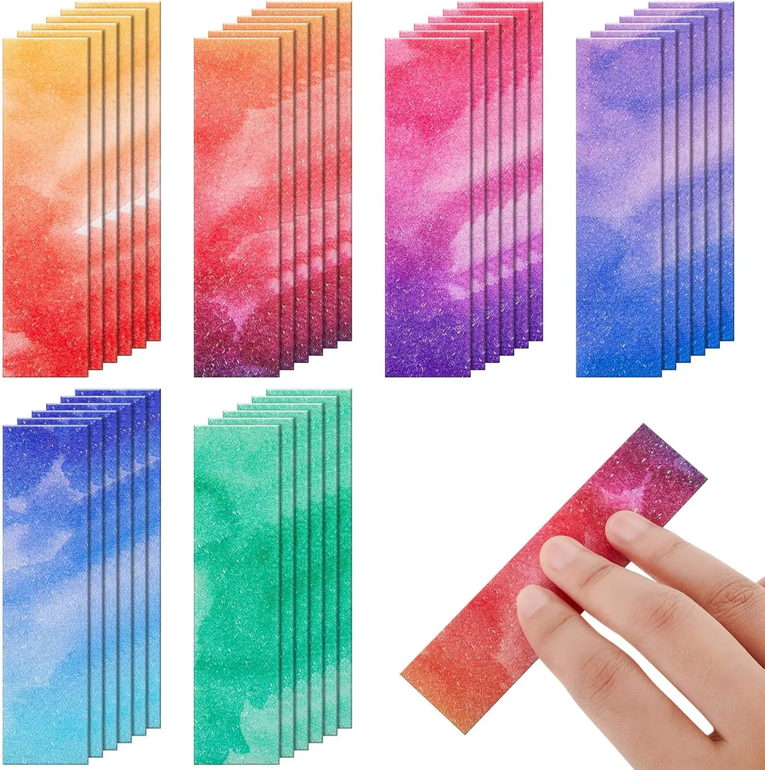 36-Count Adhesive Tactile Stickers - Cute Breathe Style Watercolor Synthetic Sensory Fidget Textured Strips, Contemporary Relaxing Desk Items for Adults, DIY Scrapbooking & Stamping Toys