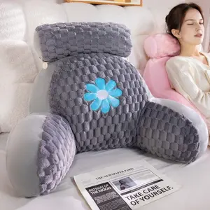 Extra Large Reading Pillow with Detachable Neck Roll, Plush Bed Rest Pillow for Adults, Perfect for TV Gaming Relaxing at Home