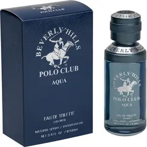 Beverly Hills Polo Club | Aqua Eau de Toilette Spray for Men – 3.4oz / 100ml – Fresh, Aquatic & with Italian Bergamot, Green Lemon, Rosemary & Patchouli Notes – Long-Lasting All-Day Scent | Ideal for Everyday Wear or Special Occasions