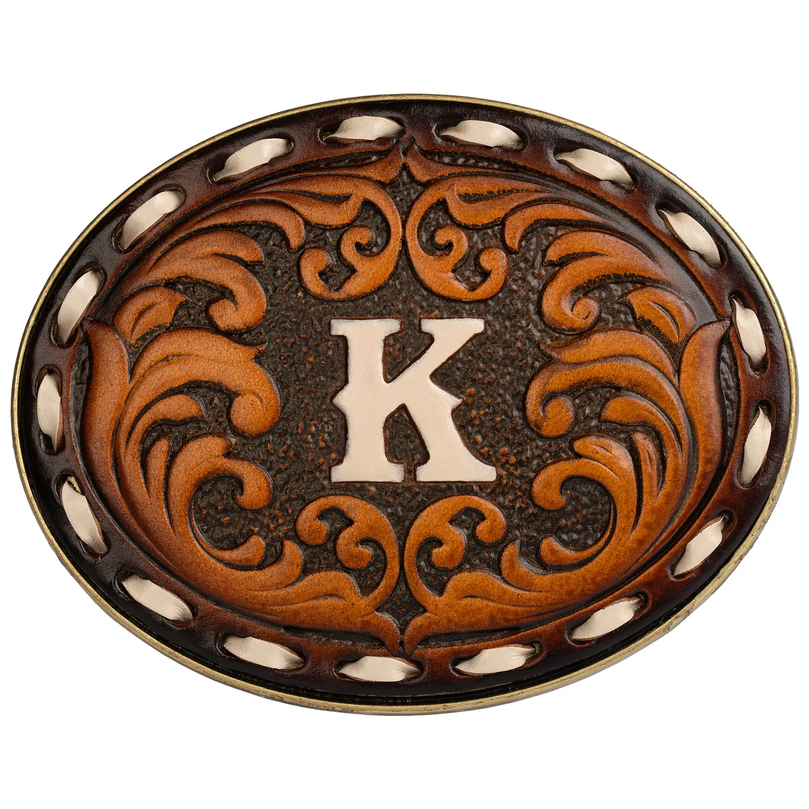 Western Belt Buckle for Cowboy & Cowgirl - Handmade Leather Engraved Initial Letter (A-Z)  - Western Style Accessory，Handcrafted Bespoke Belt Buckle，Cowboy Belt Buckle，Belt Buckles men，Western Belt Buckle,Texas Belt Buckle,Gift for Cowboy
