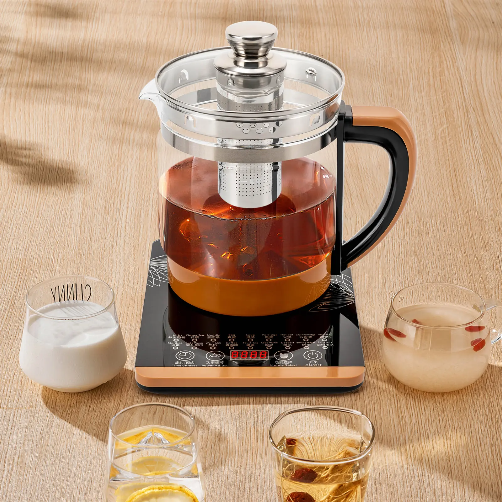 Premium 1.8L Smart Temperature-Controlled Electric Glass Kettle with Tea Infusion, 18 Menus & Boil-Dry Protection for Home Tea & Beverage Making