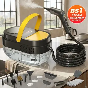 Steam Cleaner, 3-Level Adjustable Handle, Fast Heat-Up, 1.69 Qt Large Tank, Steam Cleaner for Home,Portable Steamer with 15 Accessories, Ideal for Home, Tile, Grout, Floor, Car, Dirt & Grease Cleaning