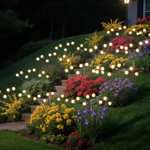 6/8/10LED solar lawn light, ground plug firefly light, suitable for outdoor garden, terrace, pathway, party decoration and holiday gift smart  outdoor  lighting