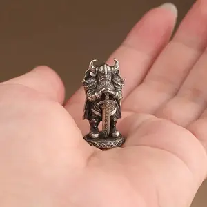 Copper Samurai Ancient Soldier Figurine, Car Ornament, Multi-Functional Home and Office Decor, Perfect for Bookshelf, Living Room, Entrance