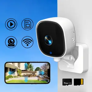 Smart Security Camera with WiFi, Indoor/Outdoor Monitoring, Full Color Night Vision, Two-Way Audio, Motion Detection Alerts, USB-Powered, TF/Cloud Storage, 128MB Memory, Wall-Mounted for Home, Baby & Pet Monitoring, Gift, Wireless Security Cameras