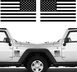 Matte Black American Flag Sticker 3" X 5" Tactical Military Flag USA Decal Great for Car, Hard Hat. Car Vinyl Window Bumper Decal Sticker