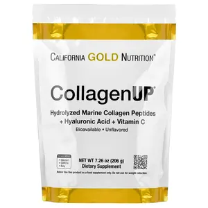 California Gold Nutrition CollagenUP®, Hydrolyzed Marine Collagen Peptides with Hyaluronic Acid and Vitamin C, Unflavored, 7.26 oz (206 g)