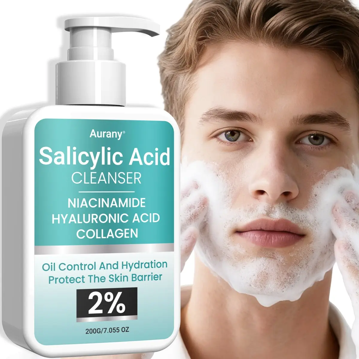 Deep Pore Cleanser, Cleansing Foam, Foaming, Salicylic Acid Cleanser, Gentle Cleansing, Improves Skin Texture, Balances Oil And Hydration, Oil Control, Daily Facial Cleanser, Face Wash, Suitable For All Skin Types.