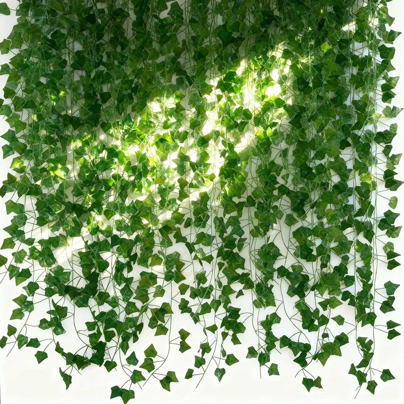 Artificial Green Ivy Leaf Garlands (6/12/24 Pack) - Durable Plastic Decorative Hanging Pieces, Casual Festive Decorations for Weddings, Home Use, No Power Needed, Easy Indoor/Outdoor Installation