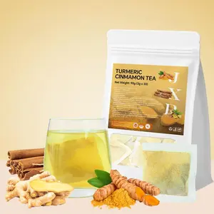Premium Turmeric Ginger Tea Bags, 100% Natural Ingredients, Hand-made Blend of Turmeric and Ginger Herbal Tea, Eco-conscious Tea Bags. No Sugar, No Caffeine, No Gluten, Vegan