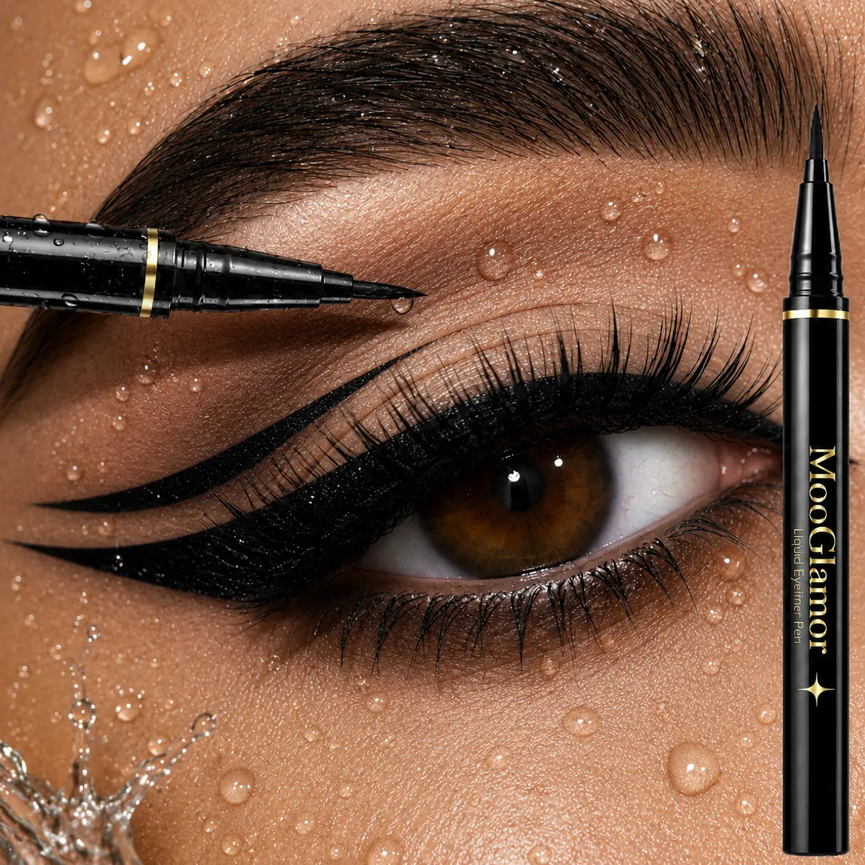 MooGlamor 10Pcs Precise Eyeliner Set Long Lasting Matte Eye Makeup Pens Quick Dry Waterproof Smudgeproof High Pigmented Tip Liner Smooth Cosmetic Summeressentials