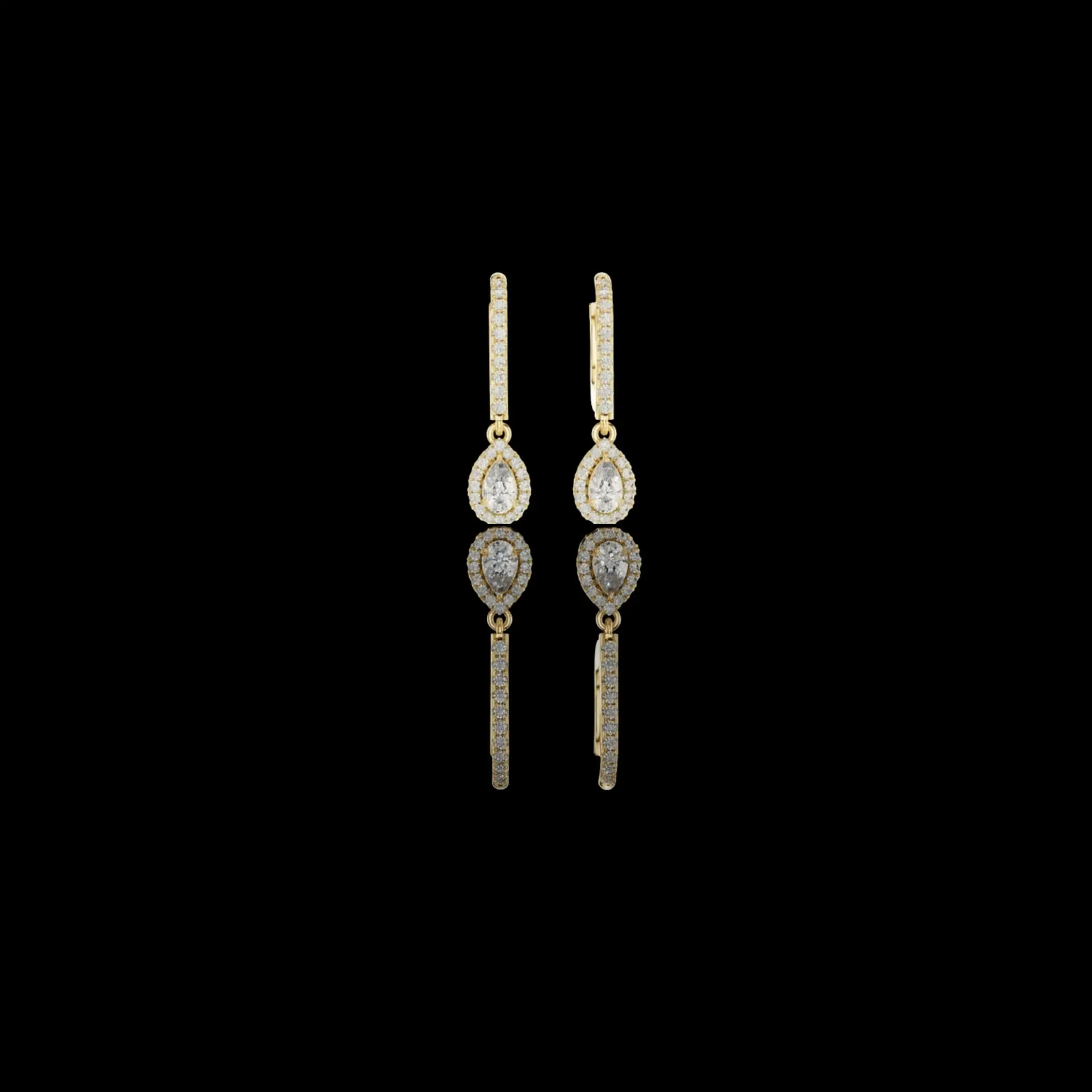 Bright Lab Grown Pear Cut Diamond Drop Earrings Premium Halo Dangle Jewelry