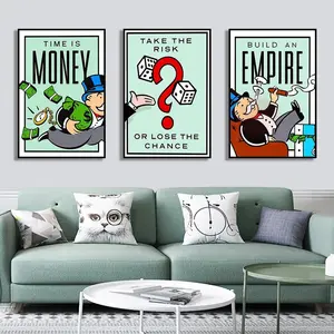 Take the Risk Monopoly Motivational Poster Unframed, Entrepreneur Motivation Quote Poster, Graffiti Cartoon Wall Art