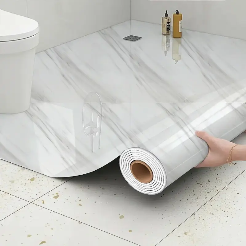 Self-Adhesive Thick Wall Paper Roll, DIY Removable Marble Floor Sticker, Waterproof Oilproof Wear-Resistant, Kitchen Bathroom Corridor Decor, Self Adhesive Wallpaper, Peel And Stick Wallpaper, DIY Wallpapers, Decorative Wallpaper