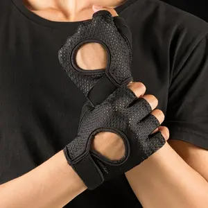 1 Pair Half Finger Gym Gloves - Non-Slip & Breathable Workout Gloves, Unisex Fitness Exercise Accessories for Weightlifting, Cycling, Outdoor Sports, Gym Accessories.