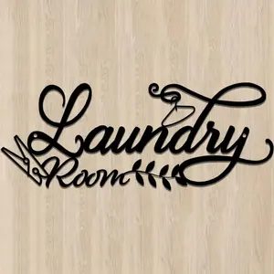 Vintage Metal Wall Sign, Rustic Farmhouse Design, Laundry Room Letter Pattern Wall Art, Wall Decor for Home Laundry Room Bathroom, Living Room Decor, Home Decor
