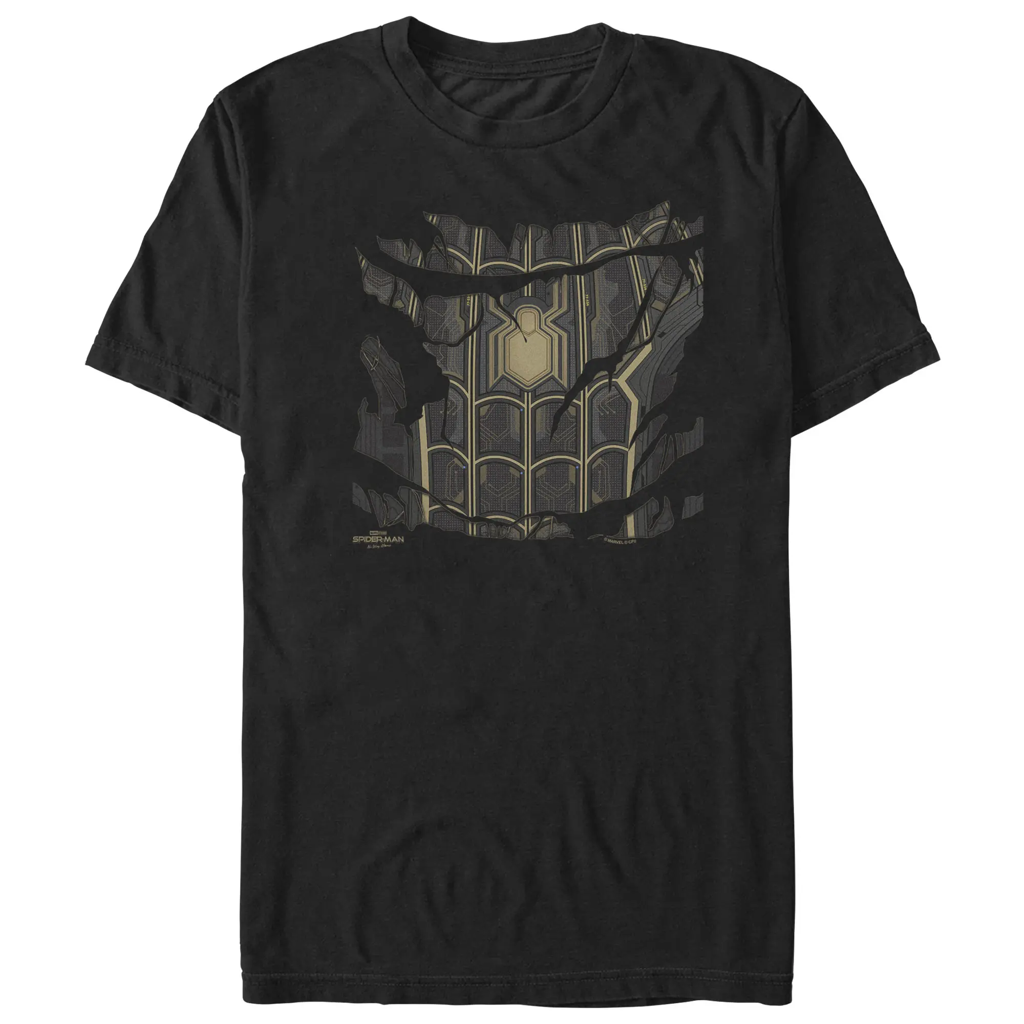 Men's Marvel Spider-Man: No Way Home Ripped Black Suit T-Shirt