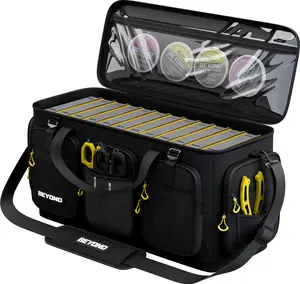 Beyond Fishing Hauler Tackle Bags - Water Resistant With Hard Molded Bottom -  Perfect for Fresh Water & Salt Water Fishing Tackle Storage - Holds Tackle Boxes and Fishing Gear