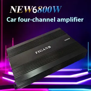 New 4-channel car audio amplifier 6800W, surround sound effect, speaker/subwoofer output, button control, suitable for all car models, portable car amplifier, durable structure, upgraded car audio system