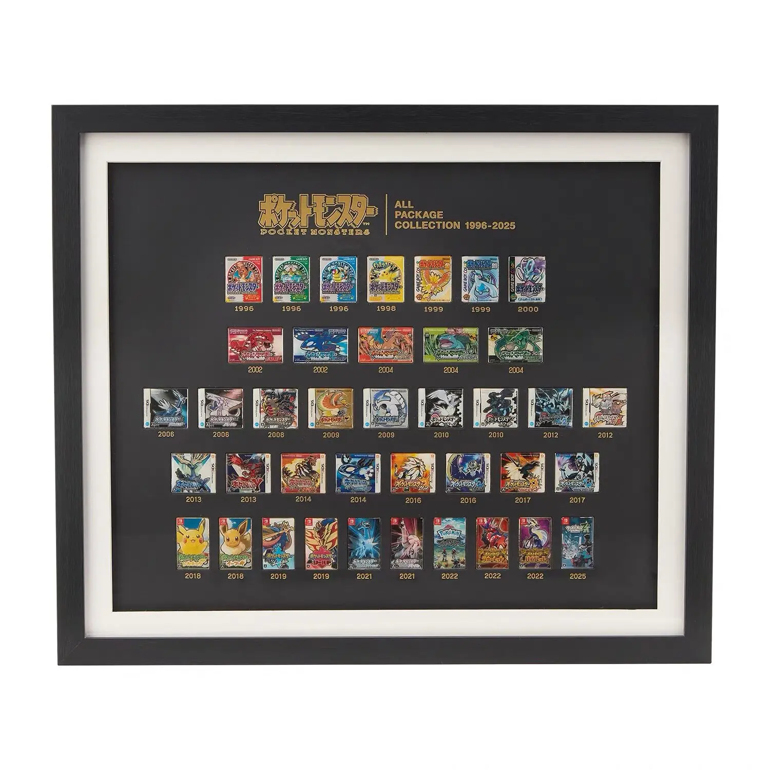 Japanese Pokemon Center All Package Collection 1996-2025 Game Box Pins Complete Framed Set
